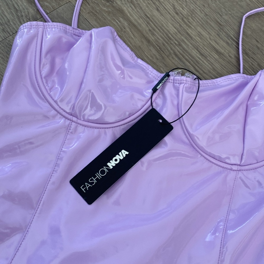 NWT Lilac Purple Latex Dress - Fashion Nova - Picture 2 of 7